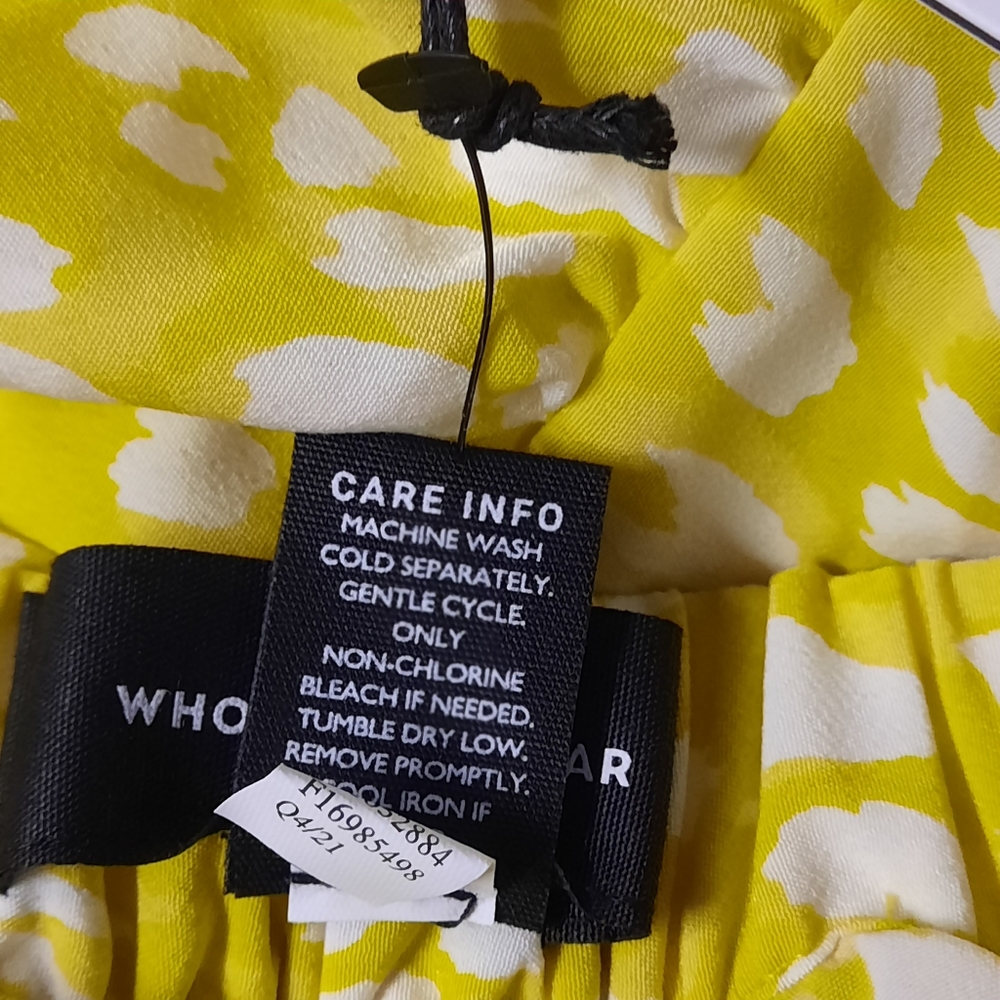 Who What Wear Citrus Leopard Print Skirt Women's Size Large Yellow Tiered - Picture 9 of 10